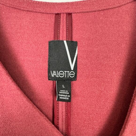Valette Light Strawberry Red Felt Asymmetrical Side Zip Sleeveless Shift Dress - Picture 6 of 8